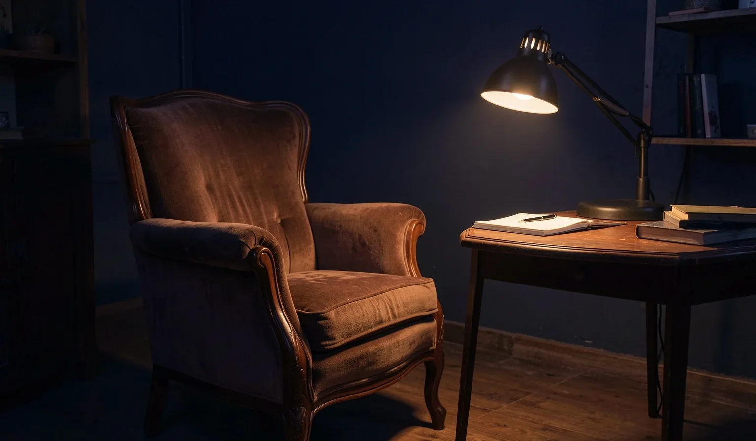 Ambiente de escritura nocturno