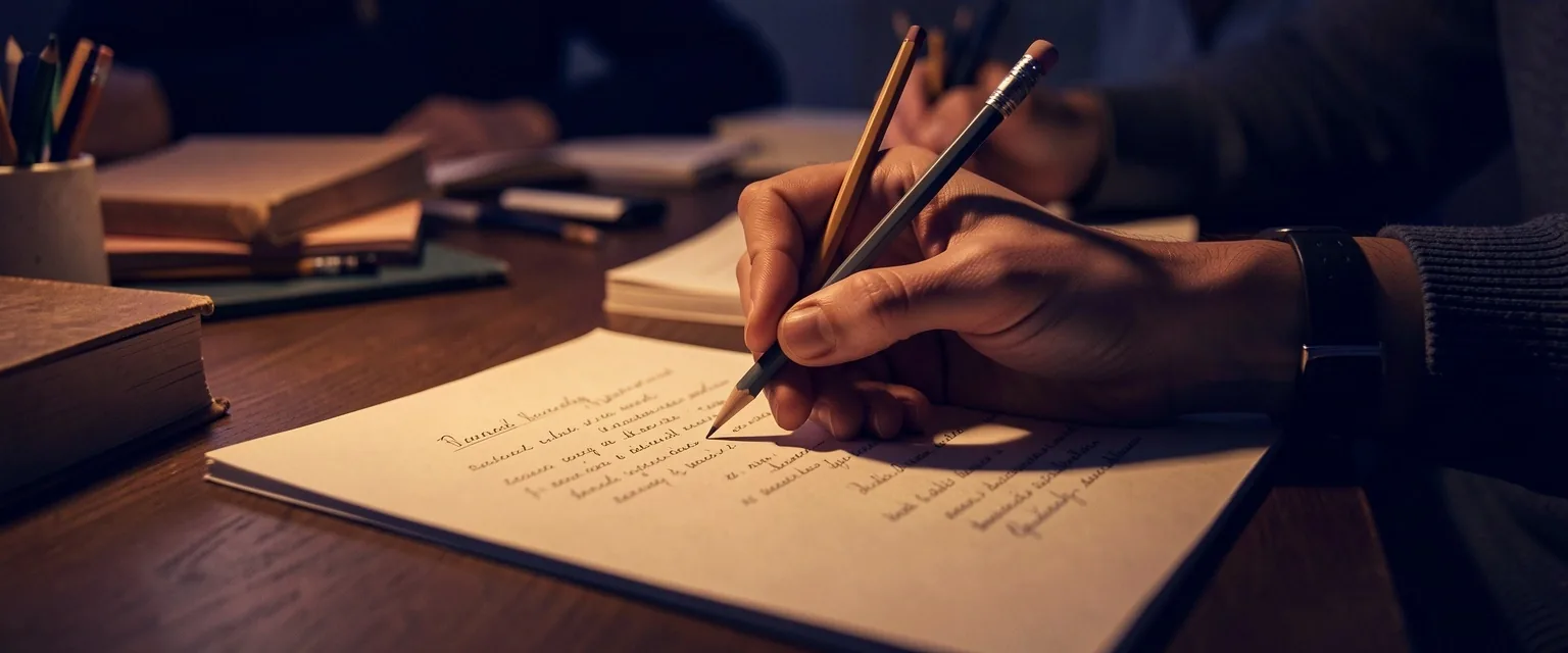 Detalle de escritura manual